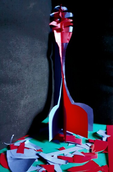Escultura titulada "La déchirure retrou…" por Steeve Tabar, Obra de arte original, Collages