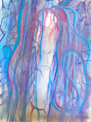 Peinture intitulée ""L'opital la  tonbé…" par Steeve Tabar, Œuvre d'art originale, Huile