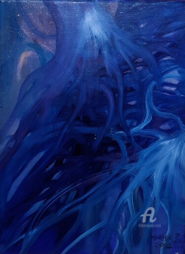Peinture intitulée "Le bleu de 2022" par Steeve Tabar, Œuvre d'art originale, Huile
