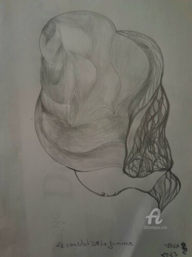 Drawing titled "LE CONSTAT DE LA FE…" by Steeve Tabar, Original Artwork, Pencil