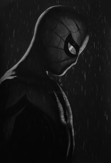 Rysunek zatytułowany „Spiderman Charcoal…” autorstwa Steeven Shaw, Oryginalna praca, Węgiel drzewny
