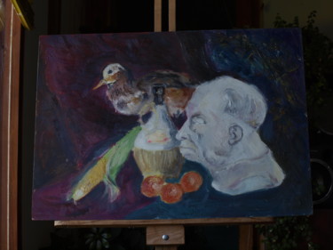 Painting titled "The pope's head wit…" by Petar Ivanov, Original Artwork, Oil