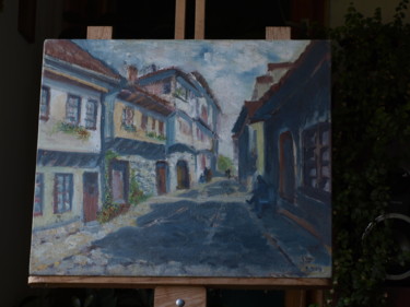 Pittura intitolato "Street from Veliko…" da Petar Ivanov, Opera d'arte originale, Olio