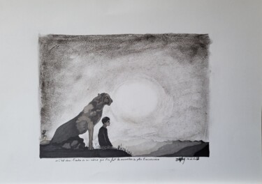 Drawing titled "Regarder dans la mê…" by Stefan, Original Artwork, Ink