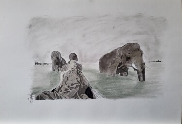 Drawing titled "Le chenal" by Stefan, Original Artwork, Ink