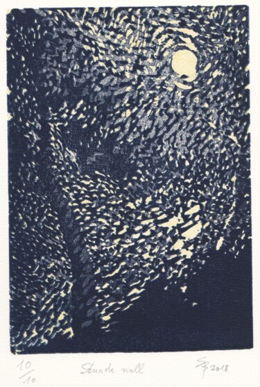 Printmaking titled "Stunde null" by Stefan Bock, Original Artwork, Xylography