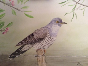 Painting titled "Kuckuck / Le coucou" by Stefan Dhein, Original Artwork, Watercolor