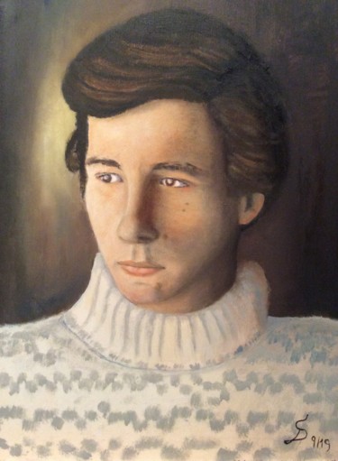 Malerei mit dem Titel "Autoportrait agé 18…" von Stefan Dhein, Original-Kunstwerk, Öl