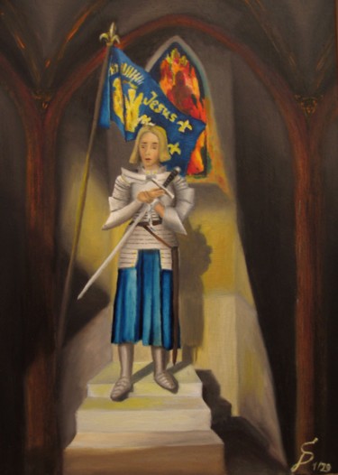 Painting titled "Jeanne d‘Arc" by Stefan Dhein, Original Artwork, Oil
