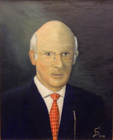 Malerei mit dem Titel "Porträt meines Vate…" von Stefan Dhein, Original-Kunstwerk, Öl