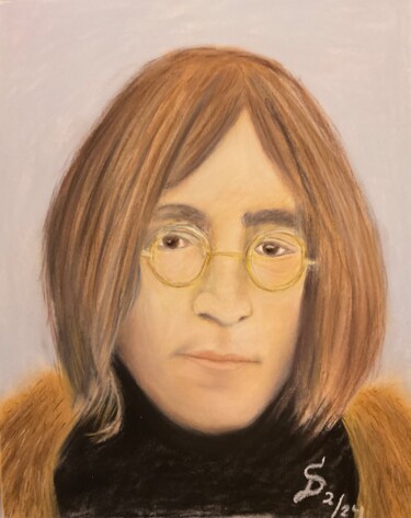 Painting titled "John Lennon" by Stefan Dhein, Original Artwork, Pastel