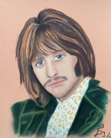 Painting titled "Ringo Starr" by Stefan Dhein, Original Artwork, Pastel