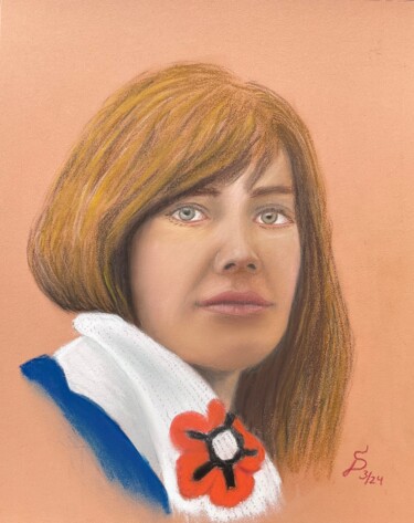 Pittura intitolato "Françoise Hardy-2" da Stefan Dhein, Opera d'arte originale, Pastello