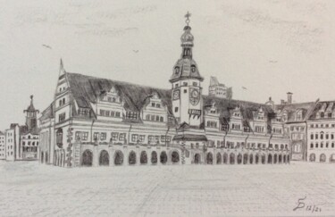 Disegno intitolato "Altes Rathaus Leipz…" da Stefan Dhein, Opera d'arte originale, Matita