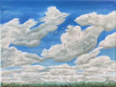Painting titled "nuages" by Stefan Dhein, Original Artwork, Oil