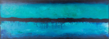 Painting titled "Blue horizon" by Stefan Fierros, Original Artwork, Acrylic