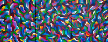 Картина под названием "Prisms  - 3" - Stefan Fierros, Подлинное произведение искусства, Акрил Установлен на Деревянная рама…