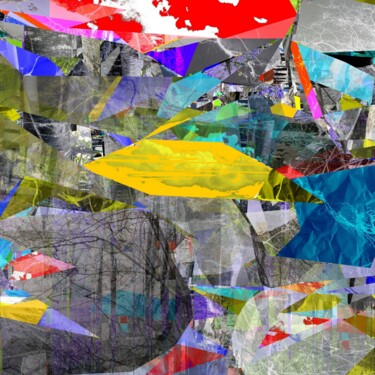 Digitale Kunst mit dem Titel "Cloud Fish" von Stefan Fransson, Original-Kunstwerk, Collagen
