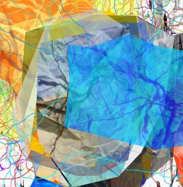 Grafika cyfrowa / sztuka generowana cyfrowo zatytułowany „Wet Blue” autorstwa Stefan Fransson, Oryginalna praca, Kolaże