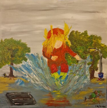Peinture intitulée "Ein Tanz im Regen" par Stefan Frische, Œuvre d'art originale, Huile