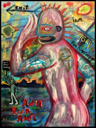 Картина под названием "Hungry for paintings" - Stefan Kibellus, Подлинное произведение искусства, Акрил
