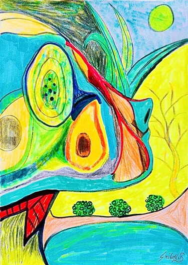 Картина под названием "Erste Sonnenstrahlen" - Stefan Kibellus, Подлинное произведение искусства, Цветные карандаши