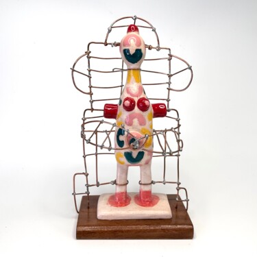 Sculpture intitulée "Seraphina Caged" par Stefan Mager, Œuvre d'art originale, Céramique