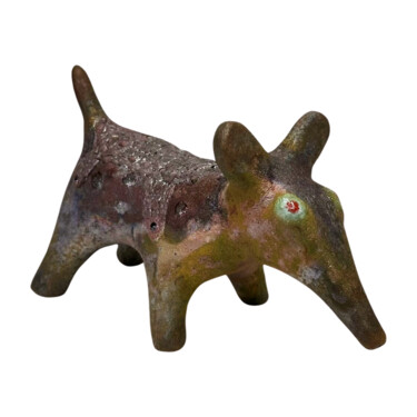Sculpture titled "Raku-fired Anteater" by Stefan Mager, Original Artwork, Ceramics