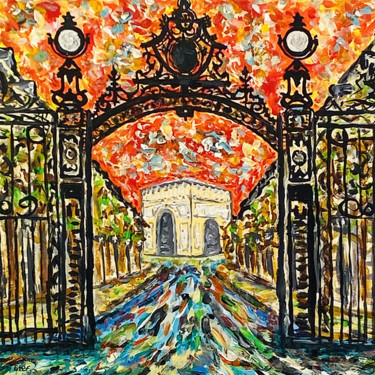 Painting titled "Gate to Parc Monceau" by Stefan Schift, Original Artwork, Acrylic