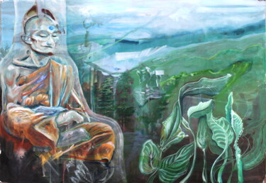 Pintura intitulada "Meditation" por Stefani Ruprecht, Obras de arte originais, Guache
