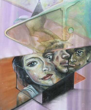 Painting titled "Wir" by Stefani Ruprecht, Original Artwork, Acrylic Mounted on Wood Stretcher frame