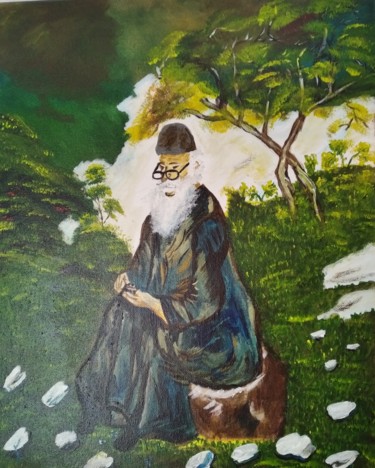 Malarstwo zatytułowany „Καλόγηρος” autorstwa Vasiliki Voudanda, Oryginalna praca, Akryl Zamontowany na Inny sztywny panel