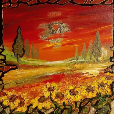 Pintura intitulada "Red passion" por Stefania Pinci, Obras de arte originais, Óleo