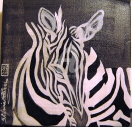Painting titled "Zebraus" by Stefania Colizzi, Original Artwork, Oil