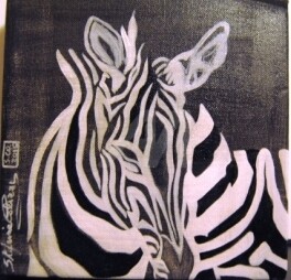 Pittura intitolato "Zebraus" da Stefania Colizzi, Opera d'arte originale, Olio