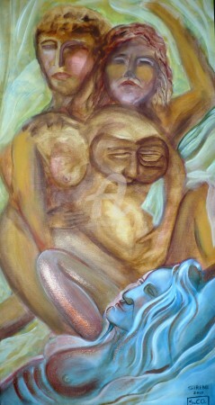 Pittura intitolato "Sirene" da Stefania Colizzi, Opera d'arte originale, Olio