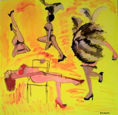Peinture intitulée "Burlesque" par Stefania Eucalipti, Œuvre d'art originale, Huile Monté sur Châssis en bois