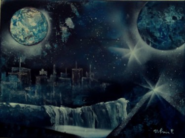 Pittura intitolato "SPACE 2" da Stefania P., Opera d'arte originale