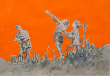 Peinture intitulée "Radiation" par Stefanie Heyer, Œuvre d'art originale, Aquarelle