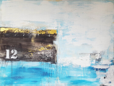 Painting titled "PORT 12" by Stefanie Rogge, Original Artwork, Acrylic Mounted on Wood Stretcher frame