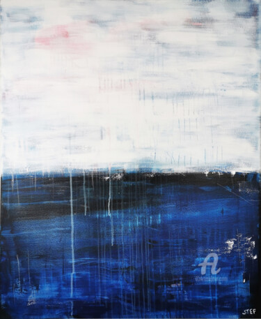 Painting titled "Deep Sea #10" by Stefanie Rogge, Original Artwork, Acrylic Mounted on Wood Stretcher frame