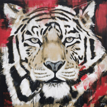 Schilderij getiteld "BIG CAT - TIGER #10" door Stefanie Rogge, Origineel Kunstwerk, Acryl