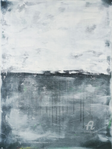 Malarstwo zatytułowany „Myst Horizon” autorstwa Stefanie Rogge, Oryginalna praca, Akryl Zamontowany na Drewniana rama noszy