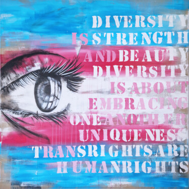 Schilderij getiteld "DIVERSITY" door Stefanie Rogge, Origineel Kunstwerk, Acryl Gemonteerd op Frame voor houten brancard