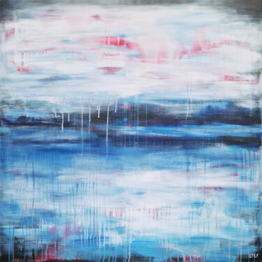 Painting titled "'OCEAN VIEW' #4" by Stefanie Rogge, Original Artwork, Acrylic Mounted on Wood Stretcher frame