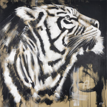Pintura intitulada "BIG CAT - TIGER #8" por Stefanie Rogge, Obras de arte originais, Acrílico
