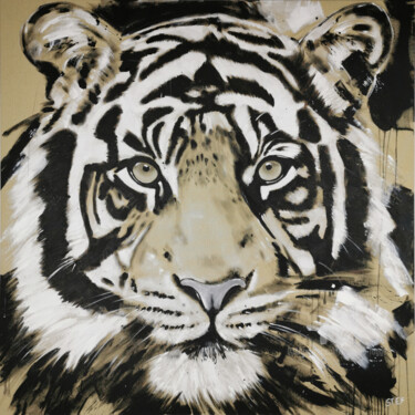 Painting titled "BIG CAT - TIGER #5" by Stefanie Rogge, Original Artwork, Acrylic