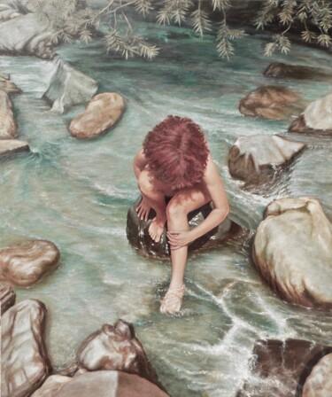 Peinture intitulée "La dea dell'acqua" par Stefano Anselmi, Œuvre d'art originale, Huile Monté sur Châssis en bois