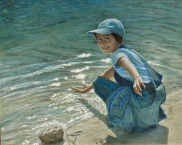 Malerei mit dem Titel "Gocce" von Stefano Anselmi, Original-Kunstwerk, Öl