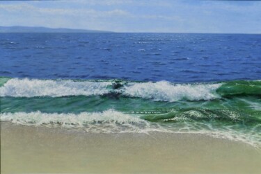 Pintura intitulada "L'onda verde" por Stefano Anselmi, Obras de arte originais, Óleo